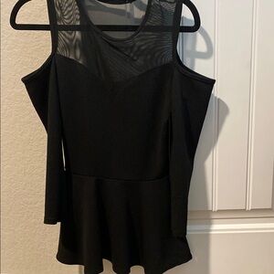 Black Sleeveless Peplum Top